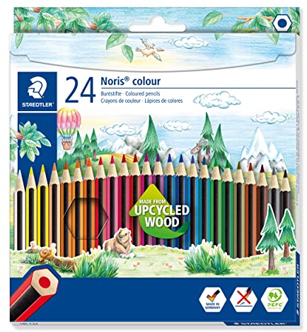 STAEDTLER 185 C24 Noris Colour Colouring Pencils - 24 Assorted Colours (Pack of 24 Pencils)