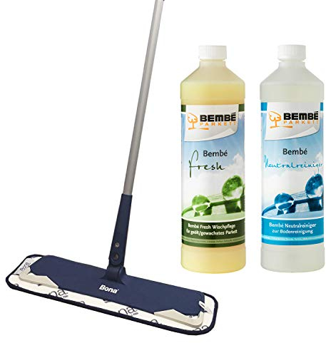 Bembé Erstpflege-Set für geöltes/gewachstes Parkett, Fresh Parkettpflege + Neutralreiniger + Wischer