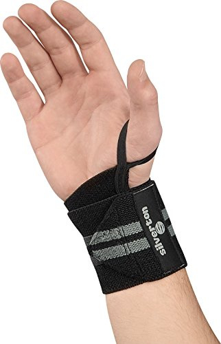 Silverton HANDGELENKBANDAGE KRAFTSPORT | 45 x 8 cm | Handgelenkstütze mit integrierter Daumenschlaufe | Hochwertiges atmungsaktives Material | Handgelenk Bandagen Gym | Handgelenk Manschette