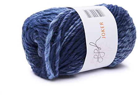 GGH Strick- und Häkelwolle Joker aus 53% Schurwolle, 47% Polyacryl in der Farbe 022 Marine-Jeans-Blau meliert, GGH-237.022