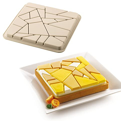 silikomart - KIT TARTE LIBERTY - RING UND SILIKONMATTE 20X20 CM, Black And Cream