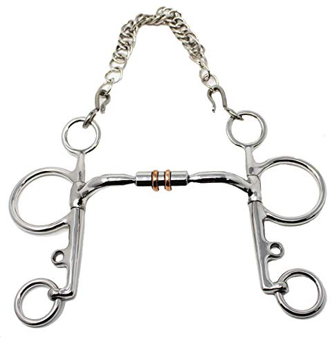 Pelham 35623 Profi-Trense mit Kupferrollen, SS/Kupfer, Mouth: 4-1/2 Cheeks: 6