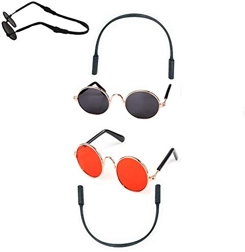 2 Stück zufällige Farbe kleine Katze Kätzchen Brille Haustier Brille Hund Sonnenbrille Haustier Zubehör Kätzchen Haustier Sonnenbrille 3 cm Cosplay Kostüm Foto Requisiten