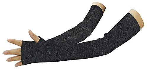 LSHARON SILK Damen Kaschmir Warm Lange Fingerlose Handschuhe Winter Armwärmer, schwarz 2, 38