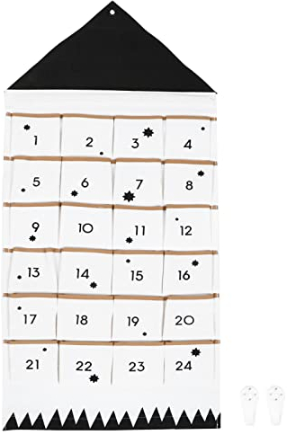 Adventskalender zum Befüllen Wand Stoff Kinder Wandkalender 2025 Adventskalender mit 24 Taschen Weihnachten Canvas zum Befüllen Wandbehang 120x47 cm
