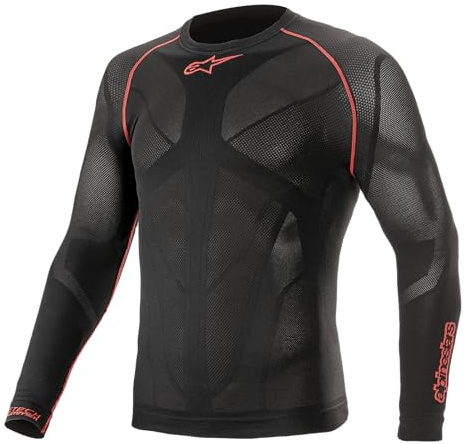 Alpinestars Herren Ride Tech V2 Top Long Sleeve Summer Black/Red XS/S