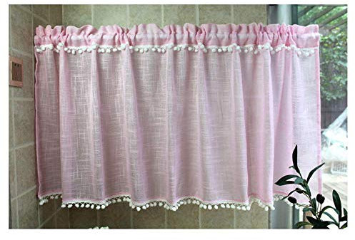 FSCLJ Cortina de bistró para Ventanas pequeñas, Cortina de Disco de Cortina, Cortina Corta para baño, Cocina, cafetería, área al Aire Libre, 1 Pieza / W130 × H60cm