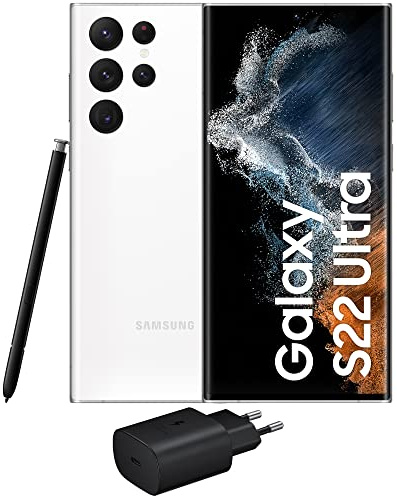 Samsung Galaxy S22 Ultra 5G, Caricatore incluso, Cellulare Smartphone Android senza SIM 128GB Display 6.8’’¹ Dynamic AMOLED 2X, 5 Fotocamere, 108MP, Phantom White 2022 [Versione Italiana]