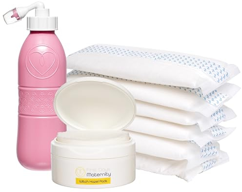 First Days Maternity Original UK Instant Perineal Cold Pack mit Hamamelis-Pads und Birnenflaschen, 6 Kaltpackungen, 40 Hamamelis-Pads, Blau