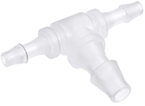 M METERXITY Espiga Manguera Accesorios - 4x6x4mm OD T Plástico Tubería Conectores Aplicar a Agua Combustible, Transparente(T Forma 3 Vía)
