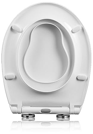 Flipped Warmth Toilettendeckel Mit Kindersitz, WC Sitz Mit Absenkautomatik, Klodeckel Quick-Release Funktion, Klobrille Leicht Zu Reinigen O Form Weiß Toilettensitz Mit Kinder, Family,37×46cm