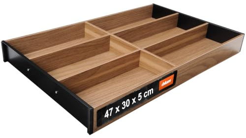 Blum AMBIA-LINE Besteckkasten | Premium Schubladen-Organizer für moderne Küchen & Schränke | schützt, sortiert & ordnet Besteck übersichtlich | mit Antirutschfüßen | 47×30×5 cm | Tennesse Nuss