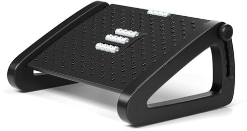 AMUSPK Office Foot Rest - Adjustable Height Footrest Under Desk - Ergonomic Foot Stool with Large Roller Massager for Office, Pressure Relief, Straightening The Hunchback, Father's Day Christmas Gifts