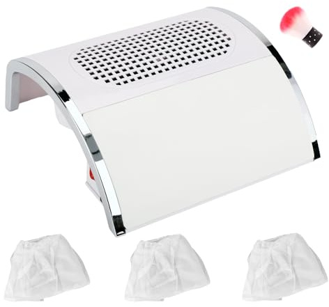 Biutee Staubabsaugung für Nägel 80 W Staubabsaugung Nagelstudio mit 3 Staubbeutel