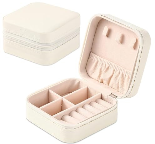 ZEACCT Mini Boîte à Bijoux de Voyage en Simili Cuir - Organisateur Portable Pour Filles, Petit Coffret de Rangement à Un Niveau