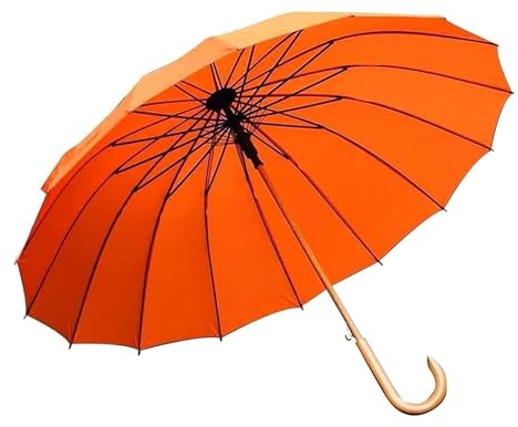 OXOAMP Stockschirme Regenschirm, der sich automatisch öffnet, winddichter Golfschirm aus Holz mit langem Griff for Männer und Frauen Regenschirm (Size : D)