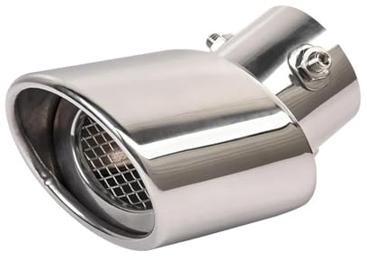 Auto Endschalldämpfer Für Smart Für Fortwo Für Forfour 453 451 Auto Styling Zubehör Auto Auspuff Hinten Rohre Edelstahl Modifizierte Außen Dekoration Auto Schalldampf (Farbe : Oval-Silver)