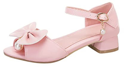 koperras Mädchen Sandalen Grils Kleid Schuhe Hochzeit Party Open Toe Glitter High Heels für kleine/große Kinder Kinder Laufschuhe 1 Jahr (Pink, 37 Big Kids)