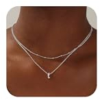 TINGN Kette Damen Silber Buchstaben Kette - 14K Weißgold Gefülltes Buchstaben T Halskette Damen | Silber Choker Kette Damen | Initialen Halskette | Silber Kette Mädchen | Kette mit Buchstaben Frauen