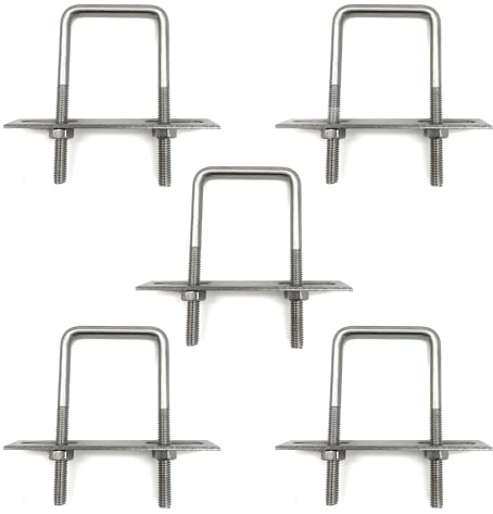 duoyif U-Bolzen Quadratisch M6 5 Sätze Innerer Durchmesser 35mm, 35mmx70mm | Bügelschraube U Bügelbolzen Edelstahl Mit Mutter Rahmenplatte, U-Schrauben Für Rohr Befestigung
