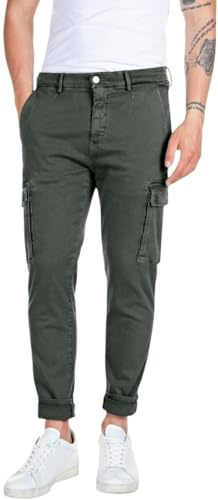 Replay Jaan Jeans, 030 Verde Militar, 28W x 30L Hombres