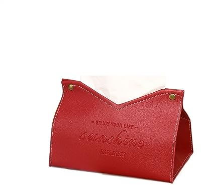 Kosmetiktücher Box Wohnzimmer-Esszimmer-Taschentuchbox, freundlich, vielseitig einsetzbar, einfarbig, kreative Servietten-Aufbewahrungsbox für Esszimmer Badezimmer Schlafzimmer(Red)