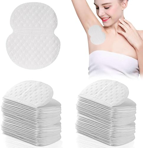 Xrten 100 Piezas Parches Sudor Axilas, Almohadillas Absorción de Sudor, Protector para Axilas, Parches Antitranspirante, Absorbe el Sudor y los Olores para Mujeres y Hombres