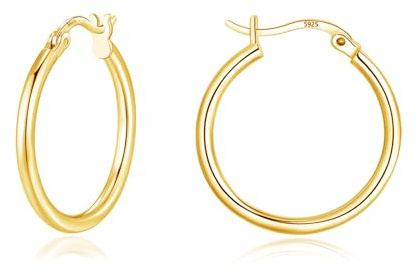 Loutade Creoler silver 925, 3 par 925 sterling silver kreoler örhängen set, allergivänligt brosk runda kreoler örhängen, 13/16/20 mm unisex kreoler silver damörhängen för flera öronhål, Sterlingsilver
