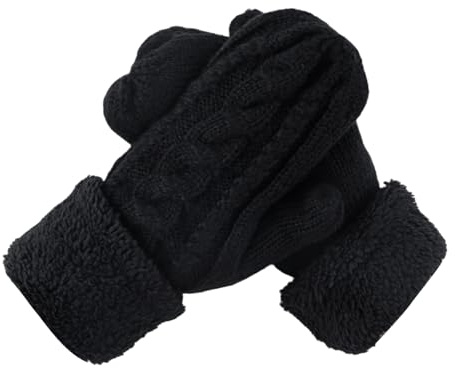 Handschuhe Damen Winter Warm,Super Dicke Gestrickt Fausthandschuhe, Fäustlinge, fausthandschuhe damen, Winterhandschuhe Outdoor, Perfektes Weihnachts Geburtstags Geschenk für Mädchen Mutter