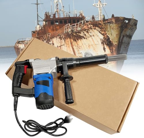 Pneumatic Needle Scaler 1100W Handheld Scaler for Industrial Use,Electric Needle Derusting Gun, Slag, Paint Removal Tool with Adjustable Removable Handle,220V
