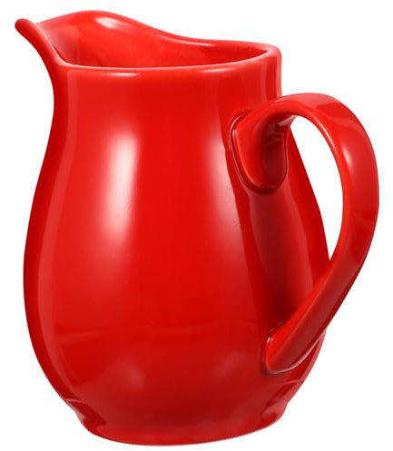 OFFSCH Ceramic Sauce Cup Gravy Boat Red Milk Bottle Restaurant Catering Service Tableware