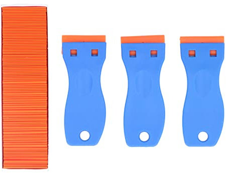 Plastic Blades, 103Pcs Blade Scraper Tool Decal Sticker Paint Remover Plastic Blade Scraper Sticker Remover Tool for Auto Window Glass with Handle