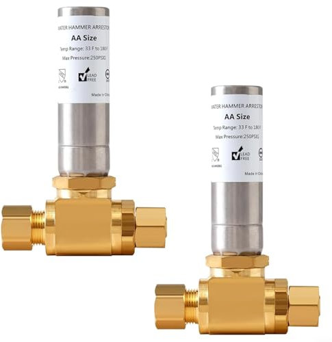 HOHOVYVY 2X T-Stück Edelstahl Wasserschlagdämpfer 3/8 Für Spüle Zur Lärmreduzierung