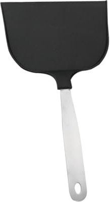Cabilock Spatule Cuisine Spatule à Crêpes à Manche Inox Poignée Nylon Noire Antiadhésive Pour Restaurant Cuisson Professionnelle Ustensile Polyvalent