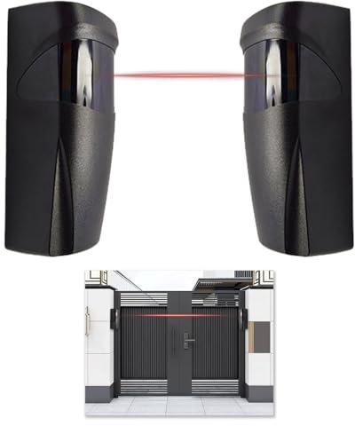 Infrared Beam Sensor, Infrared Barrier Alarm Photocells, Universal for Outdoor Gates 12V/24V AC/DC Compatible 90° Adjustable Long Range Detection Suitable for Garage Automatic Doors Easy Installation