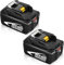 2 x Replacement for Makita 18 V Battery BL1850B BL1850 BL1840B BL1840 BL1830B BL1830 BL1835 BL1840 BL1845 194204-5 LXT-400