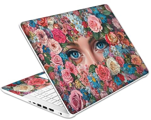 Laptop Skin Decal HP 14 - Botanical Girl, Laptop Cover Sticker, No Cutting Required, No Bubble, Waterproof, Scratch Resistant - Including Wide Screen and Wrist Pad