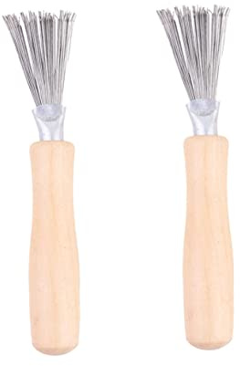 Hohopeti 2 Piezas Herramienta Limpiadora de Peines Unidades con Mango de Madera Removedor Ergonómico para Cabello Accesorio Práctico para Salones y Doméstico Color Aleatorio
