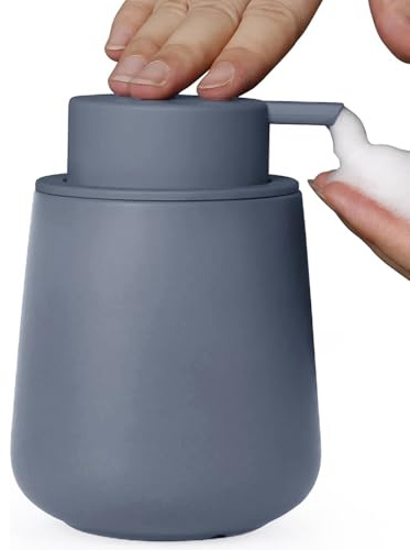 katmerio Soap Dispenser, 400 ml Ceramic Washing Up Liquid Dispenser, Large Pump Head for Easy Pressing, Suitable for Kitchen, Bathroom, Foam Soap Dispenser