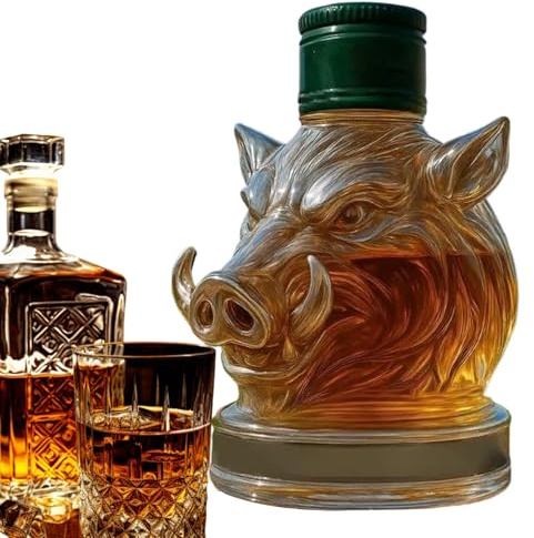 Décanteur de whisky - Art clair, bouteille de sanglier unique, distributeur d'alcool décoratif, accent de collection élégant, ornement de célébration polyvalent | Cadeau de luxe be