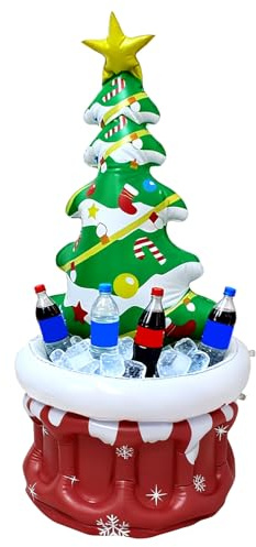 Generisch Inflatable Cool Box, Christmas Tree Shaped Ice Container, Festive Champagne Cooler, for Beer, Barbecue, Picnic, Bar, Restaurant, Club, Garden, Yard, Lawn, Family Reunions, Garden Parties