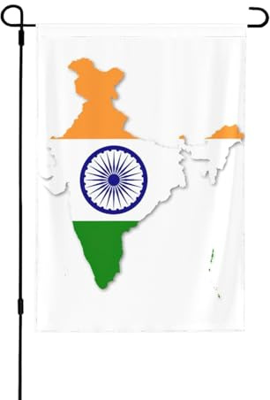 Drapeau de la carte de l'Inde double face, décoration saisonnière pour cour avant porche
