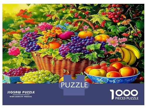 Obstpuzzle 1000 Teile – Überfüllter Obstkorb, Spiel für Frauen, 38x26cm
