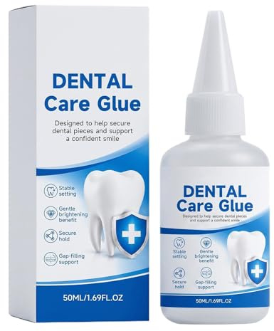 Adhesivo para Dentaduras Postizas Solución Adhesiva de Larga Duración 50 ml | Pegamento Reparación de Fisuras Relleno de Huecos Brackets Viaje Hogar Cuidado Diario
