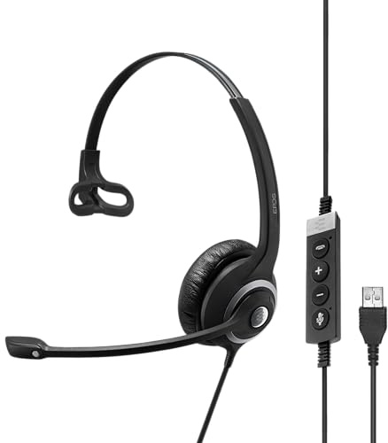 EPOS 506482 SC 230 MS II – Monaurales kabelgebundenes Headset mit Inline-Steuerung, Microsoft Teams Zertifiziert, ideal für Büro und professionelle Anrufe