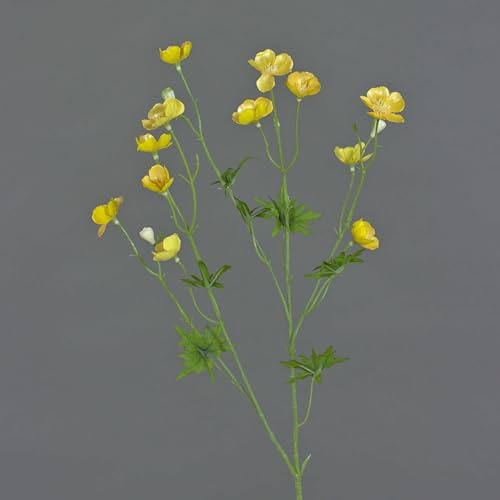artplants.de Künstliche Butterblume Nora, 12 Blüten, 3 Knospen, gelb, 70cm - Deko Blume | Dekoblume