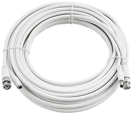 SSL Satellites 2m White RG59 + Power Copper BNC Video and DC Power Cable Lead For CCTV Video Security Camera Surveillance & DVR Kits