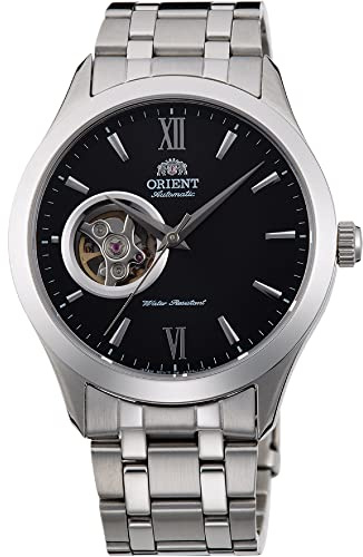 Orient Open Heart Men's Automatic Manual Winding Mechanical Classic Steel Band Skeleton Dial Wrist Watch