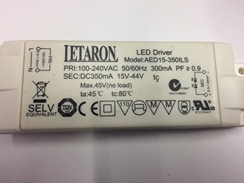 LED Driver LETARON 15W 15-44V 350mA AED15-350ILS Power Supply Treiber