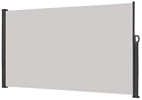 Froadp Tende da Veranda da Giardino, 180x300cm Tenda da Sole Laterale Estensibile, Paravanti Resistente in Poliestere, Frangivento Protezione per Balcone Terrazza Privacy(Grigio chiaro)